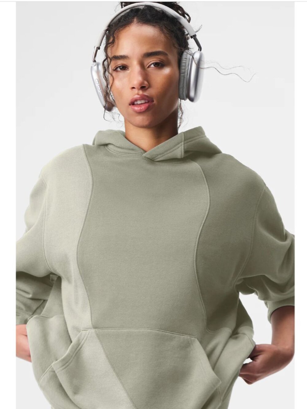 Alo Yoga Make Waves Hoodie S/M Limestone Tonal